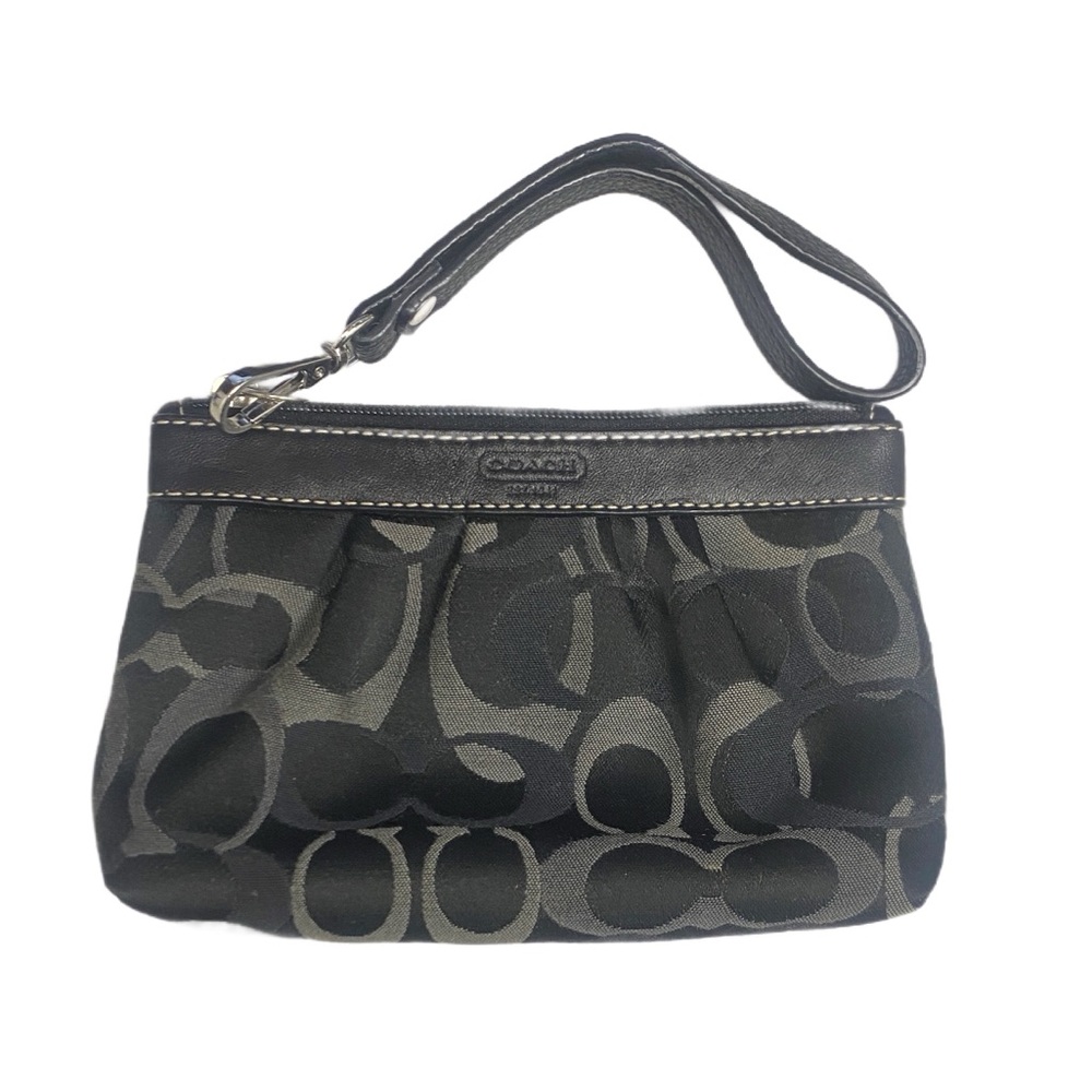 Coach Black and Gray Signature Wristlet